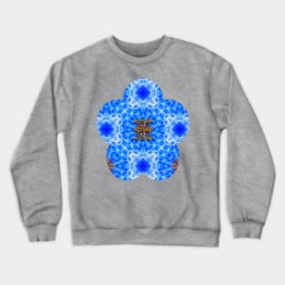 Blue and refreshing flower seed pattern. Crewneck Sweatshirt